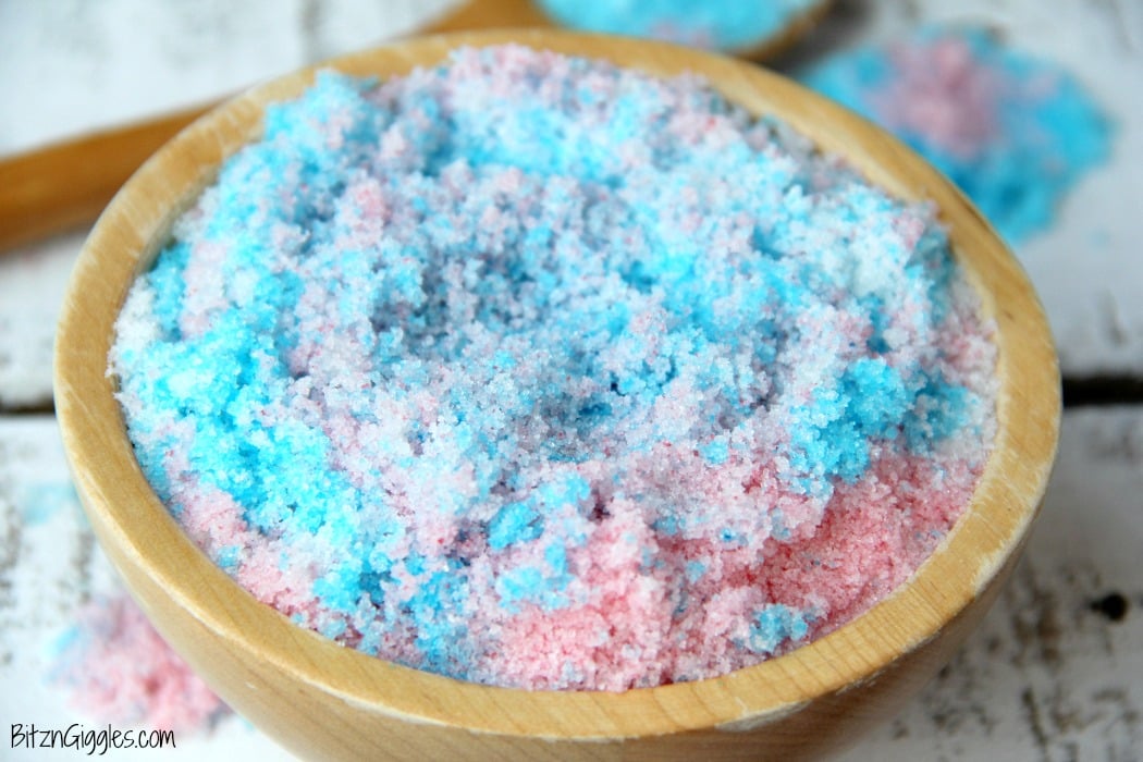 Cotton Candy Lip Scrub - a cotton candy flavored, homemade sugar scrub for sweet, kissable lips!