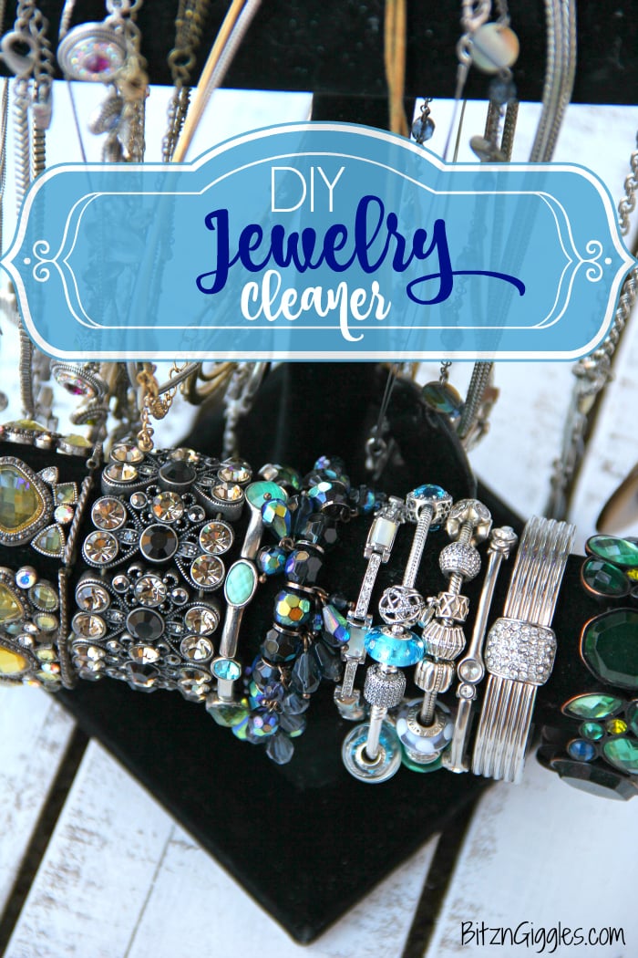 DIY Jewelry Cleaner - Homemade 4 ingredient jewelry cleaner that will remove years of tarnish and make your jewelry sparkle like new!