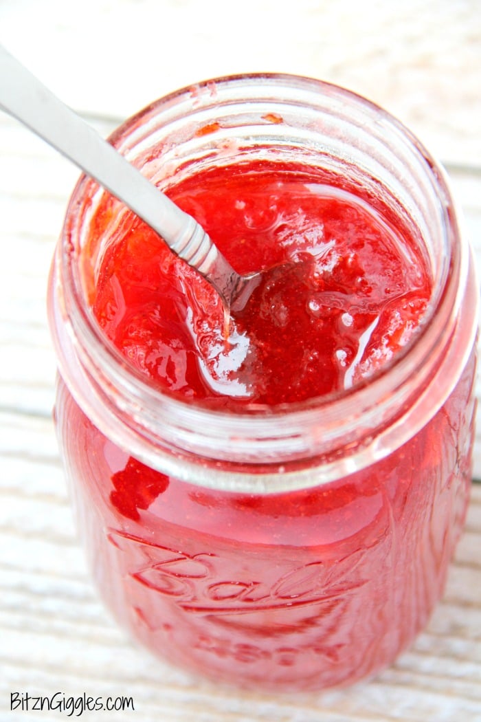 Strawberry Shortcake Dip - This dip comes together in minutes! Swirl in your favorite strawberry jam, cut up some fruit and cake and start dipping!