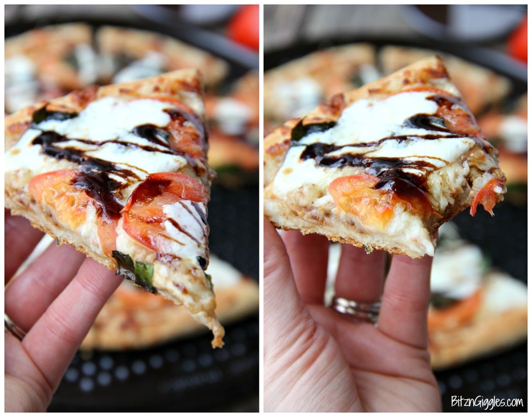 Caprese Pizza - Fresh tomatoes, basil, mozzarella and a sweet balsamic glaze makes this quite possibly the best pizza on the planet!