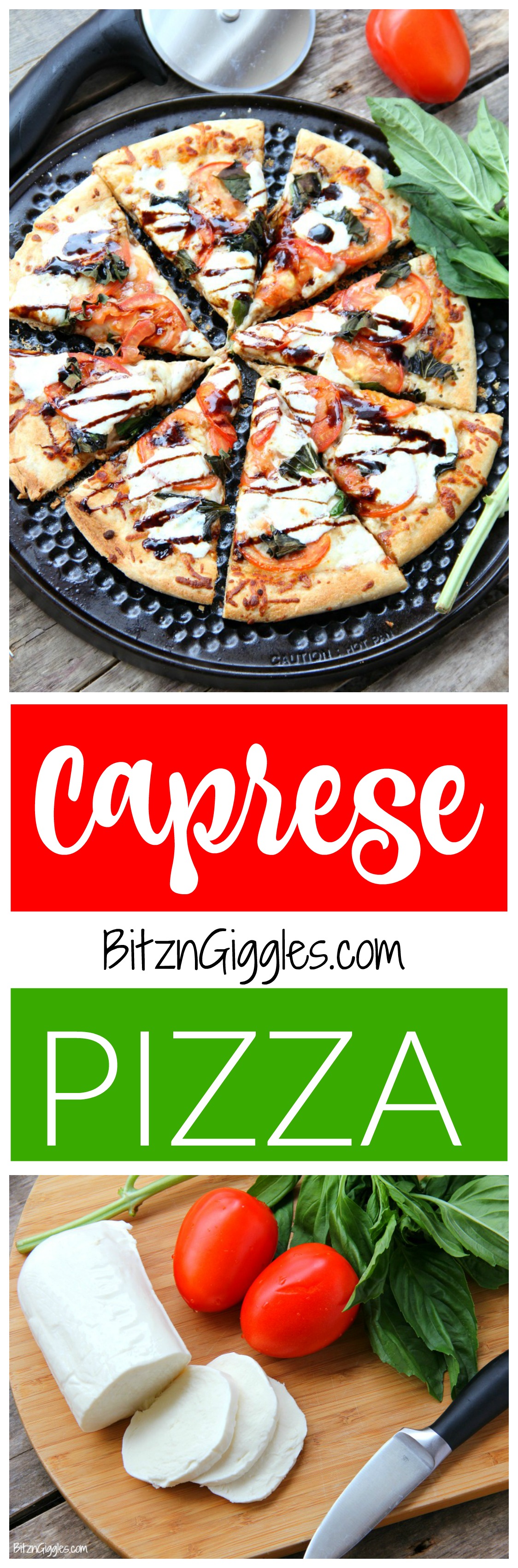 Caprese Pizza - Fresh tomatoes, basil, mozzarella and a sweet balsamic glaze makes this quite possibly the best pizza on the planet!