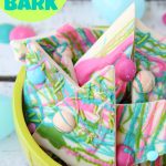 Drizzled Candy Bark - A fun twist on traditional candy bark with M&Ms, sprinkles and colored candy coating drizzle! Perfect for spring and Easter!