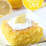 Lemon Jello Cake - Easy, delicious and moist, this lemon jello cake is so refreshing with a dollop of whipped cream on top!