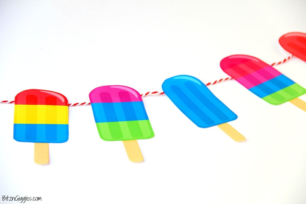 Summer Popsicle Party With FREE Printables! What a cute idea and party theme for the summer! Post includes printable invite and banner!