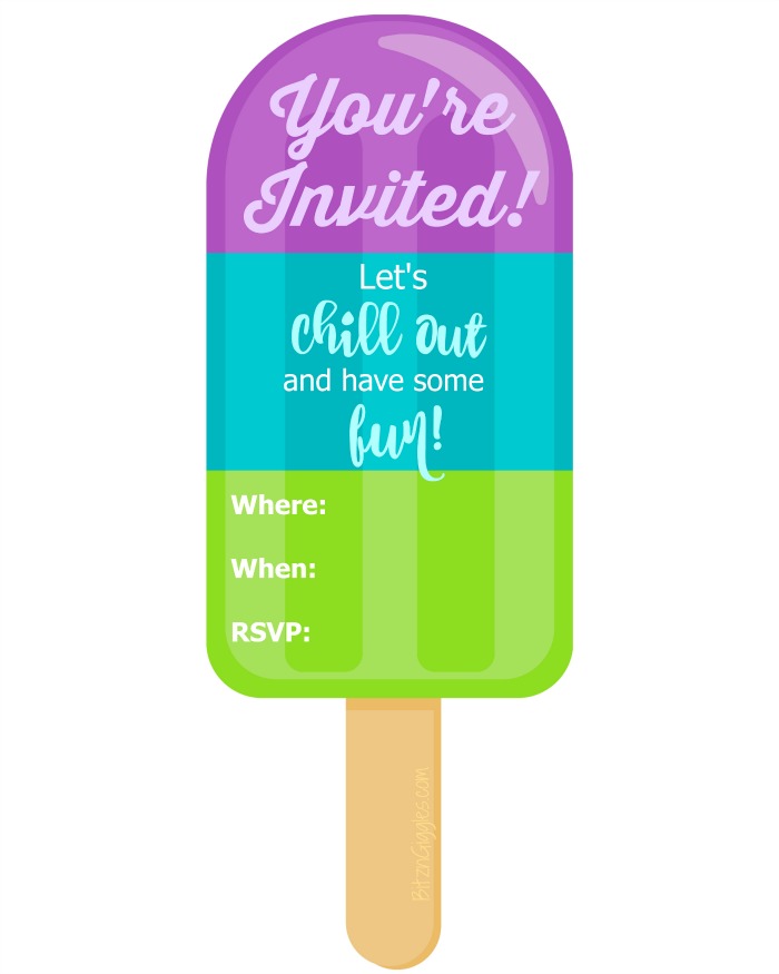 Popsicle party invite