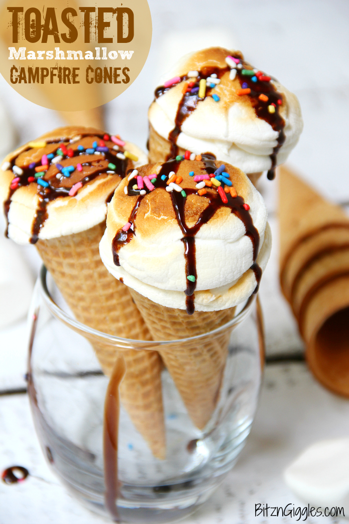 Toasted Marshmallow Campfire Cones