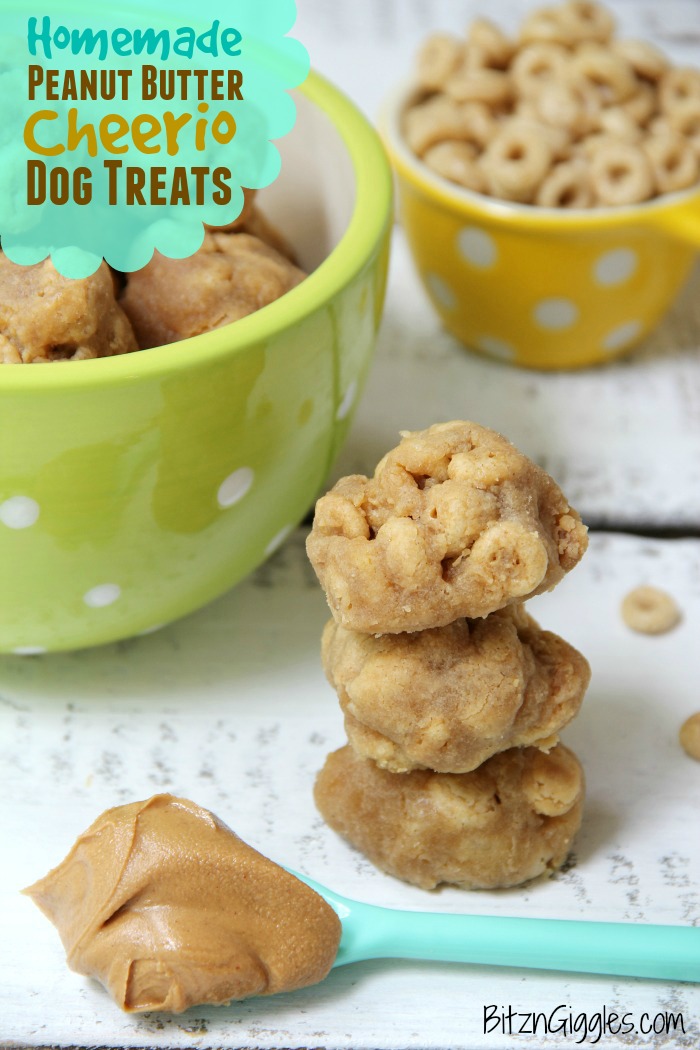 Homemade Peanut Butter Cheerio Dog Treats - 5-ingredient dog treats made with ingredients you probably already have in your pantry! These treats are absolutely irresistible to dogs!