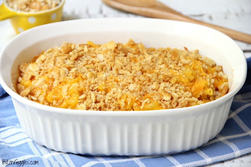 Ritz Cracker Macaroni and Cheese - This is some of the creamiest, cheesiest Mac and Cheese you will ever taste. I love the crunch of Ritz crackers on top!