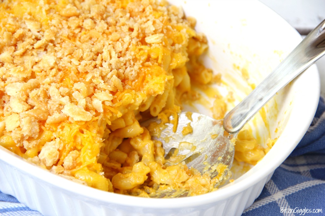 Ritz Cracker Macaroni and Cheese - This is some of the creamiest, cheesiest Mac and Cheese you will ever taste. I love the crunch of Ritz crackers on top!