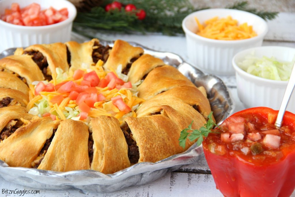 Ultimate Crescent Roll Taco Ring - Bitz &amp; Giggles
