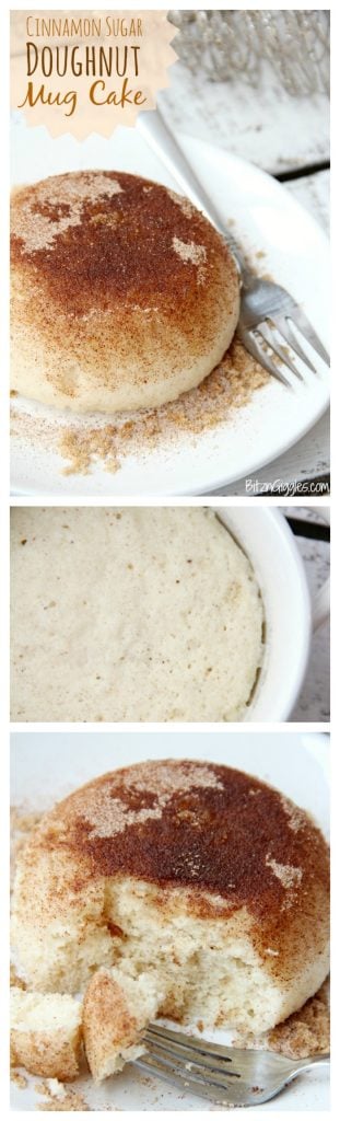 Cinnamon Sugar Doughnut Mug Cake - This delicious mug cake literally takes about 60 seconds to make in the microwave. It tastes just like a cinnamon sugar doughnut!