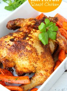 Air Fryer Roast Chicken - Deliciously moist chicken that's flavorful and crispy on the outside! So easy to make in your air fryer in no time at all!