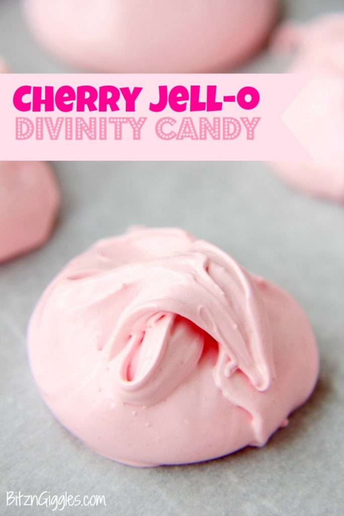 Cherry Jell-O Divinity Candy - Sweet and soft cloud-like candy with a delicate and chewy center!