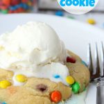 M&M Microwave Cookie - A soft, warm and delicious cookie you can make right in the microwave in less than 2 minutes!! Perfectly portioned for one or two!