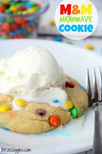 M&M Microwave Cookie - Bitz & Giggles