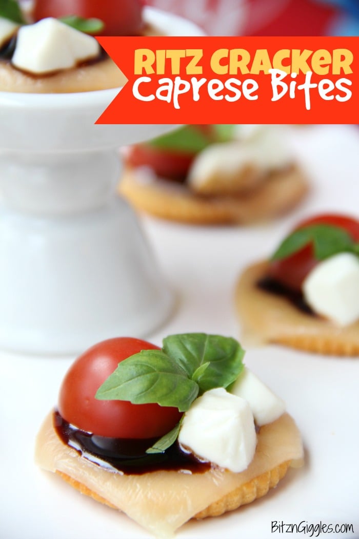 Ritz Cracker Caprese Bites