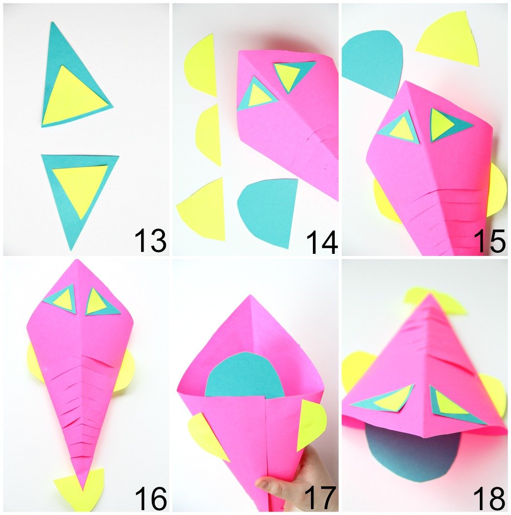 Slinky Fish Craft - All you need is construction paper, scissors and glue stick for this fun and colorful kids craft! The slinky "cut" makes the fish flexible almost like it's swimming!