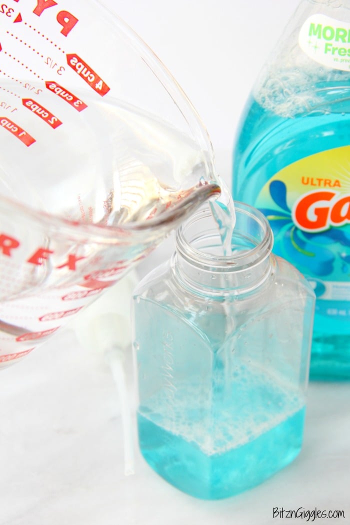 DIY Foaming Hand Soap - a two-ingredient foaming hand soap recipe you can make yourself. This will save you a ton of money! 