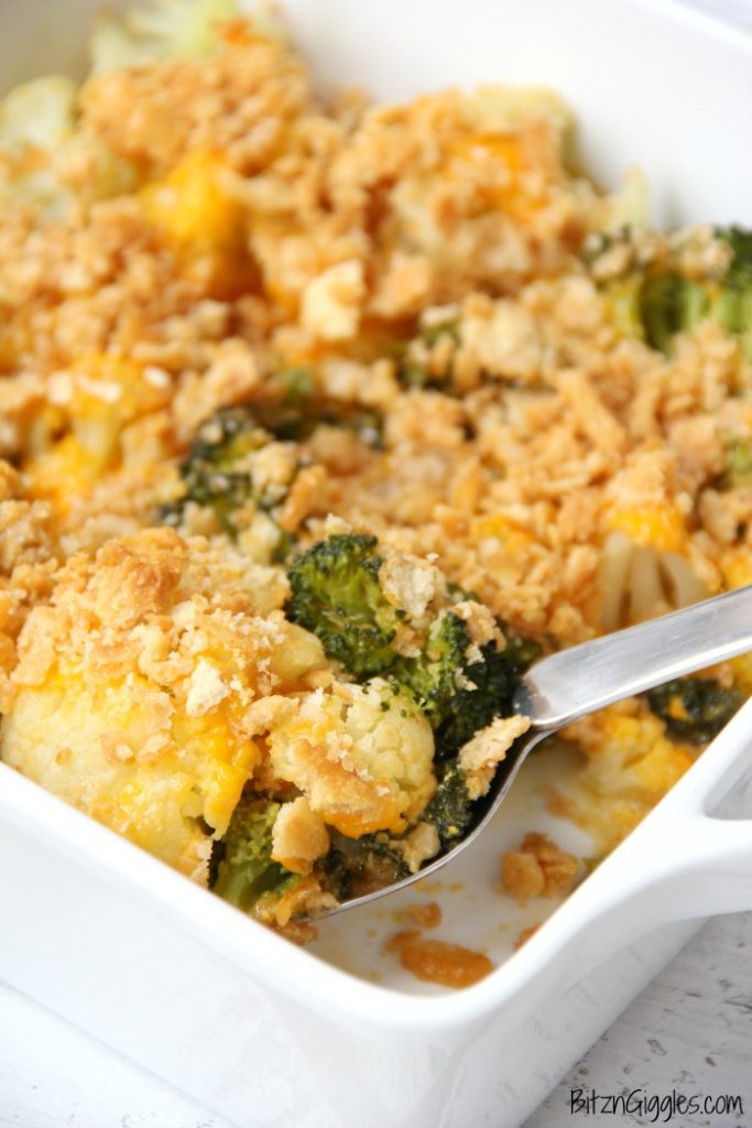 Cheesy Cauliflower and Broccoli Casserole - Bitz & Giggles