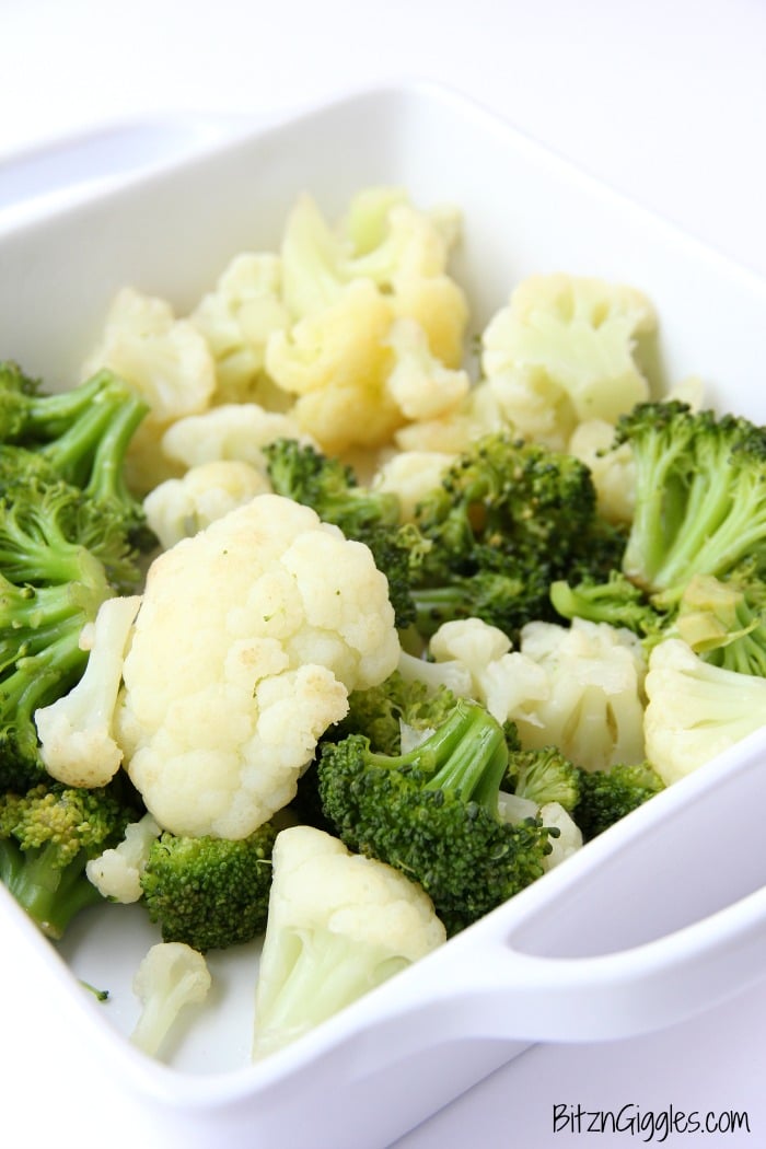 Cheesy Cauliflower and Broccoli Casserole - A cheesy cauliflower and broccoli casserole with buttery and golden Ritz cracker crumbs sprinkled over the top.