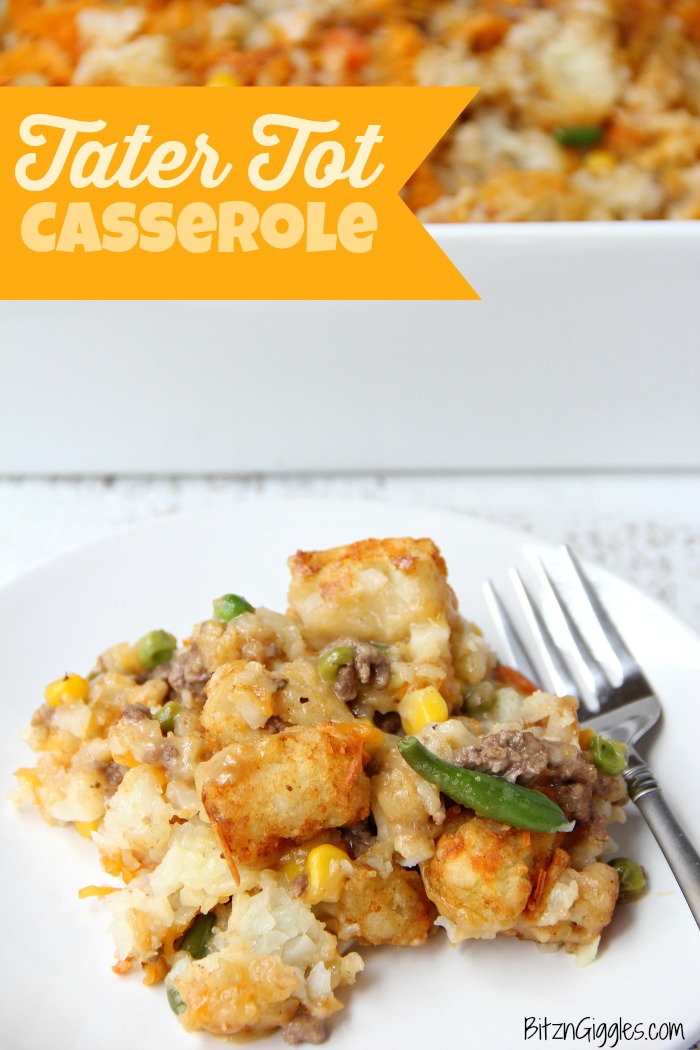 Tater Tot Casserole - A classic casserole that's both delicious and family-friendly! Comes together quickly with a few staple ingredients!