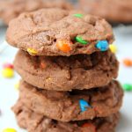 Triple Chocolate Pudding Cookies - Chewy, chocolaty, candy-filled cookies that use pudding as a secret ingredient to keep them nice and soft!