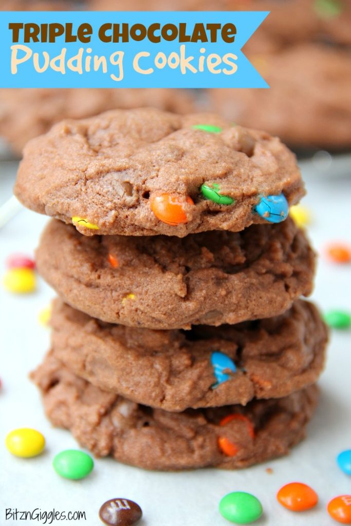 Triple Chocolate Pudding Cookies - Bitz & Giggles