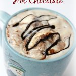 Snowball Hot Chocolate - Creamy and rich white chocolate topped off with a scoop of ice cream and garnished with chocolate.
