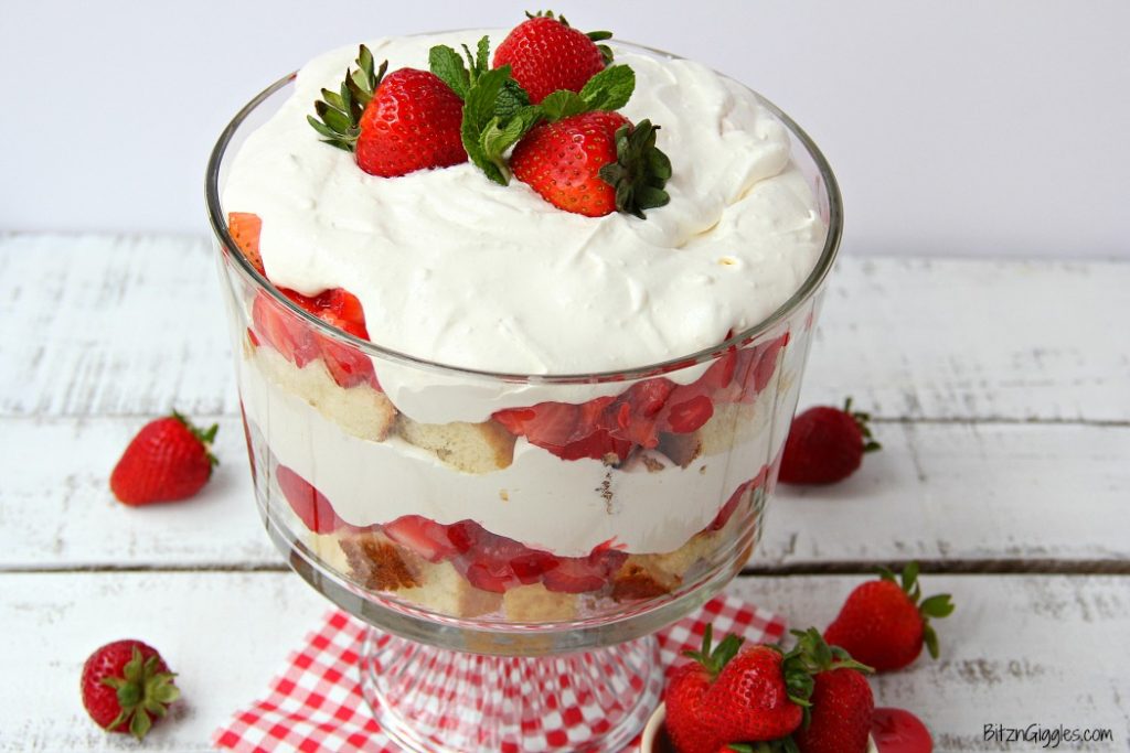 Strawberry Shortcake Trifle - Bitz & Giggles