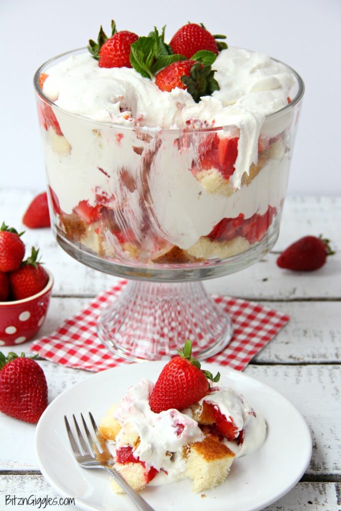 Strawberry Shortcake Trifle - Bitz & Giggles