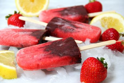 Very Berry Popsicles - Fresh strawberries swirled with blackberries and lemon make these homemade popsicles a truly refreshing treat!