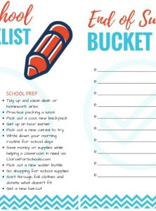 Printable Back to School Fun Checklist - Fun ideas for ending the summer with a bang and easing into the kids' back-to-school schedule.