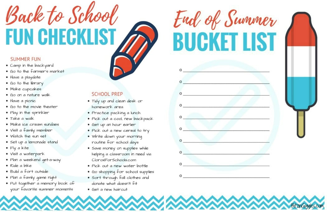 End of The Year Activities  Summer Time Bucket List Activities