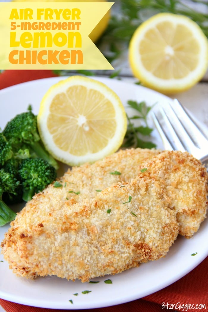 5-Ingredient Air Fryer Lemon Chicken - Chicken tenderloins are dredged in egg and Panko, then air-fried to create a crispy crust. A little salt and squeeze of lemon brings this dish to life!