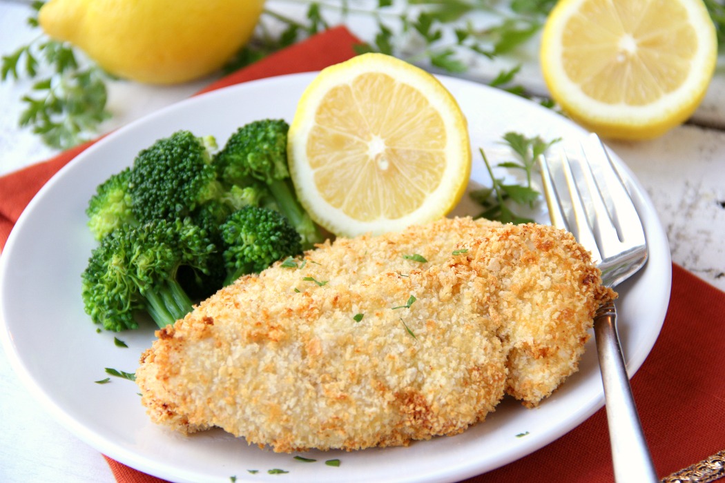5-Ingredient Air Fryer Lemon Chicken - Chicken tenderloins are dredged in egg and Panko, then air-fried to create a crispy crust. A little salt and squeeze of lemon brings this dish to life!