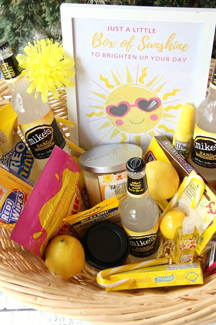 Box of Sunshine - Create a cheery box of "sunshine" filled with all kinds of goodies to make someone special smile. Comes with a free printable to include with your gift!