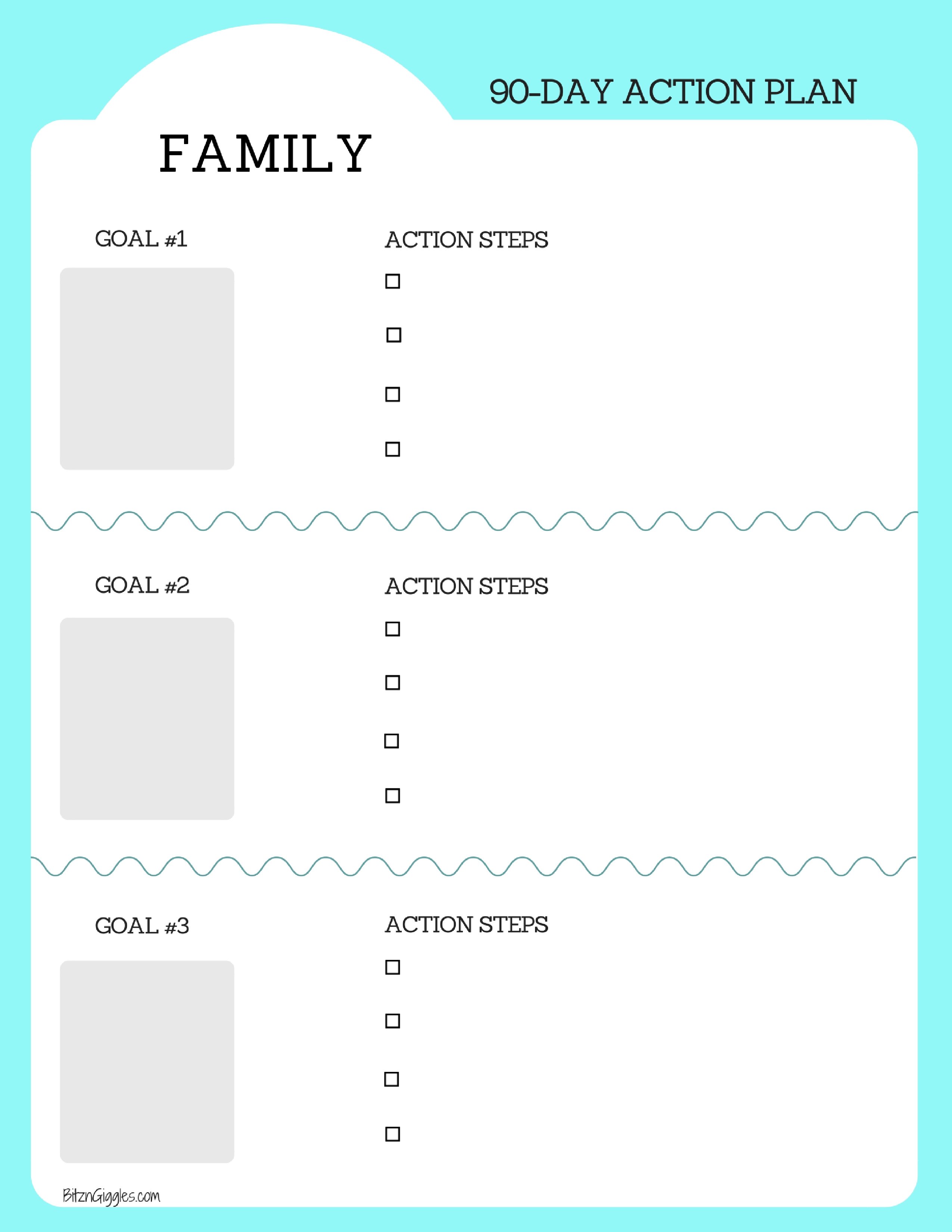 Family Goal Setting Printable - Bitz & Giggles