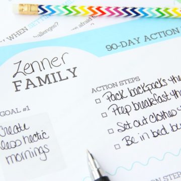 Family Goal Setting Printable - Free 90-day action plan printable to help your family set manageable goals you can work together to achieve.