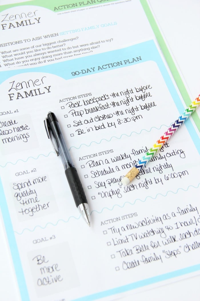 Family Goal Setting Printable Bitz & Giggles