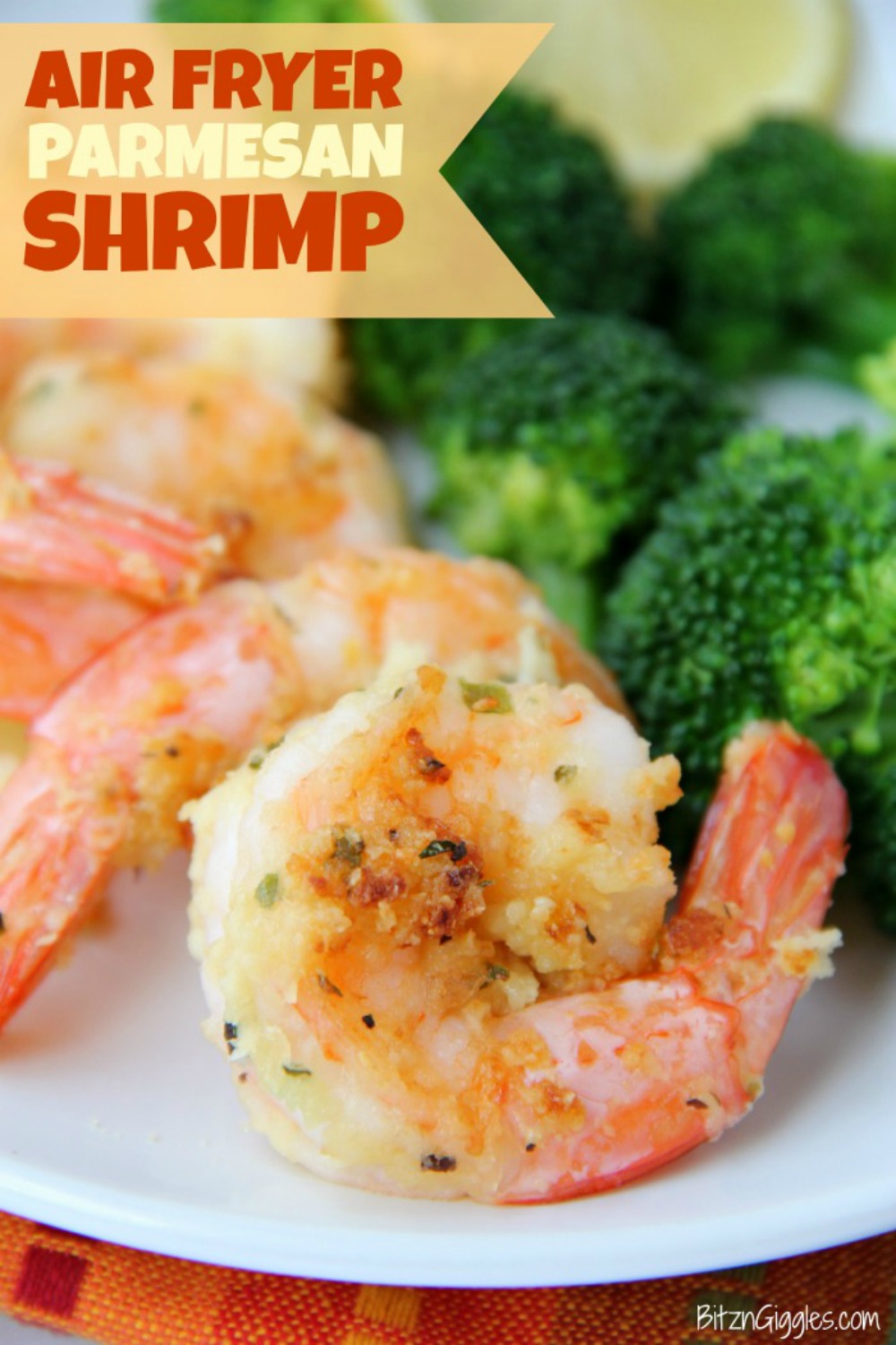Air Fryer Parmesan Shrimp – Simple and flavorful garlic and parmesan air-fried shrimp, ready in 10 minutes!