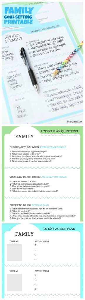 Family Goal Setting Printable - Bitz & Giggles