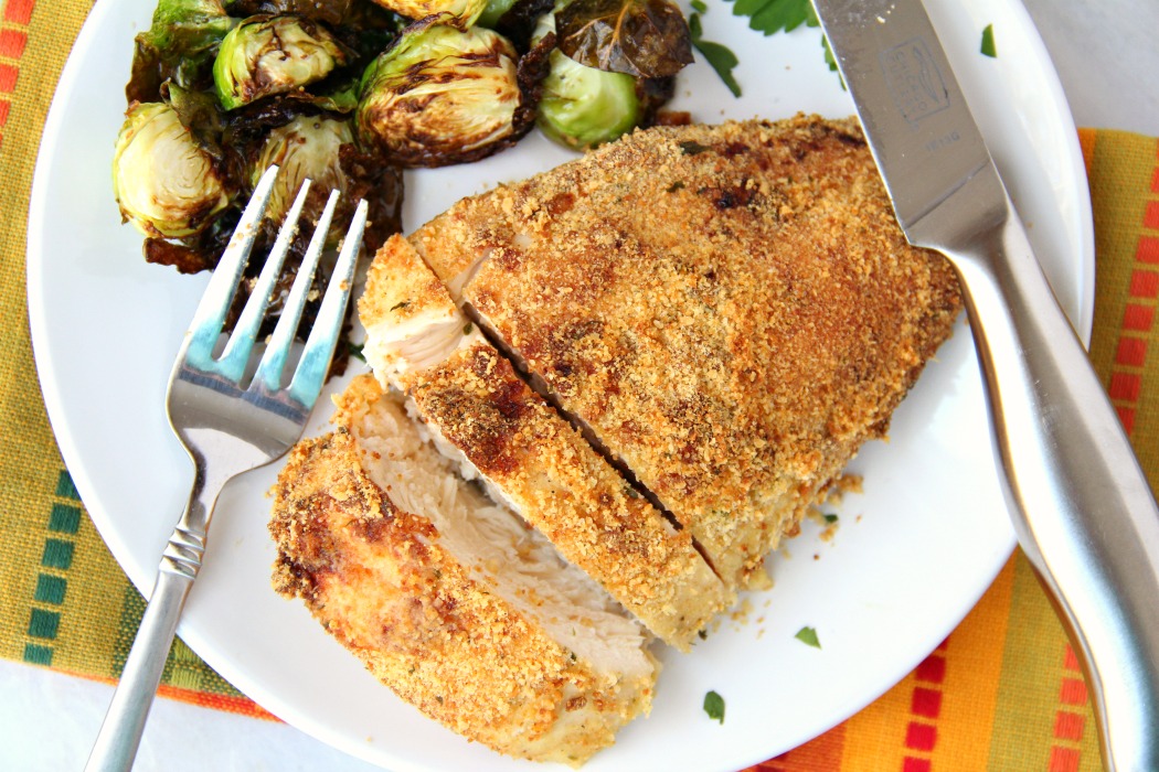 Air Fryer Parmesan Chicken - A mixture of Parmesan cheese and breadcrumbs make this chicken an easy and delicious meal the whole family will love!