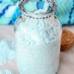 Fizzy Tropical Bath Powder - A light, airy, coconut scented powder that's calming, soothing and fizzes with pops of blue and green color when it hits the bath water, turning your water a beautiful turquoise blue.