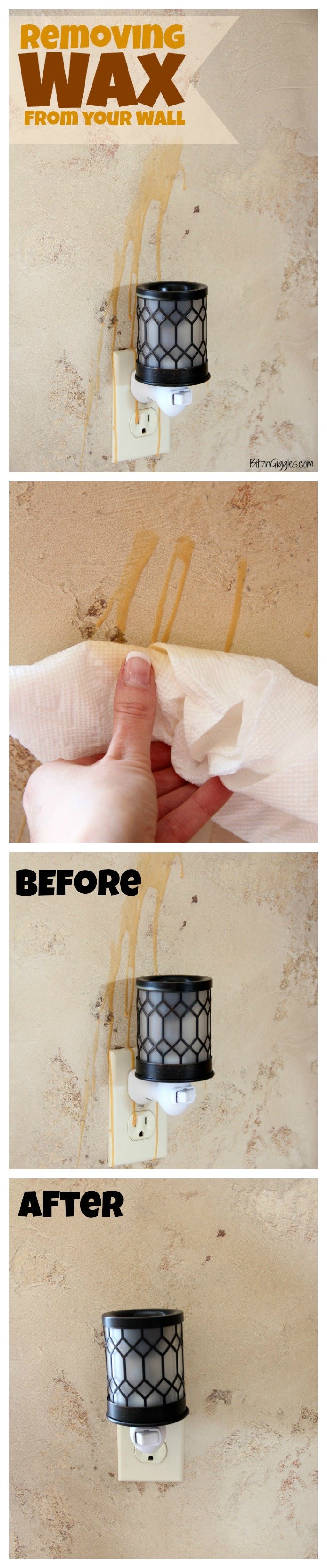 How to Remove Wax From Your Wall - How to remove cooled wax from the wall after your wax warmer accidentally gets bumped!