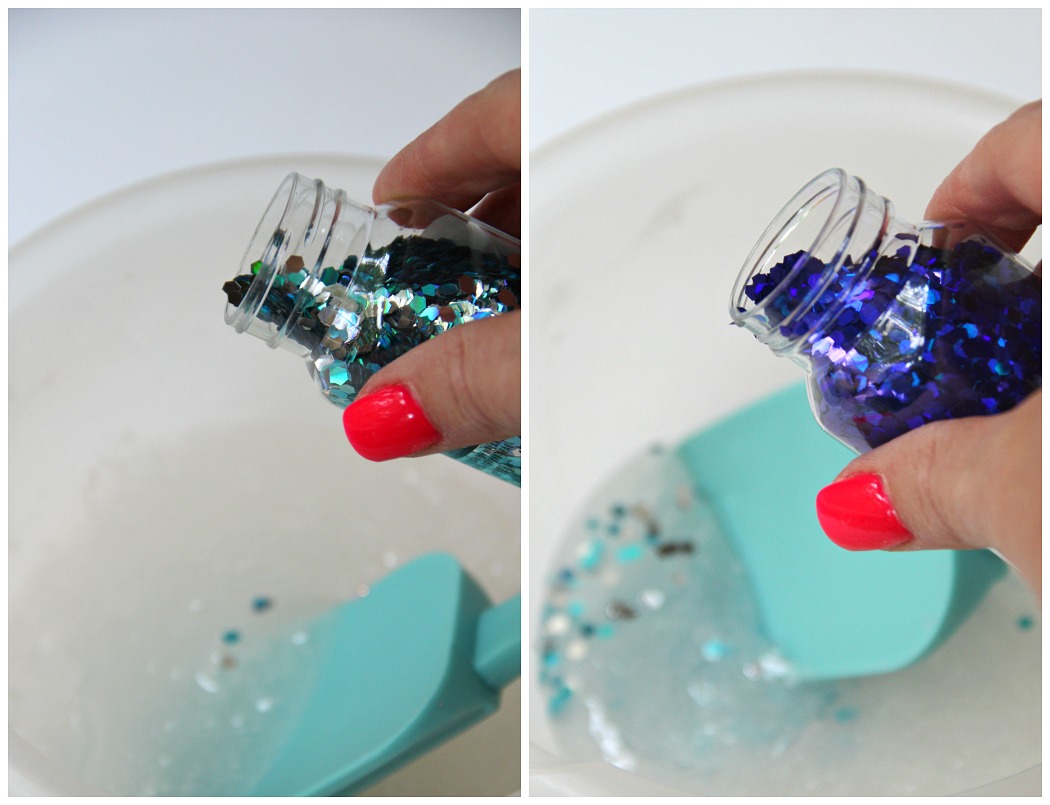 Clear Confetti Slime - Easy recipe for clear slime! Add confetti and foil stars to give it color and make it sparkle. So pretty!