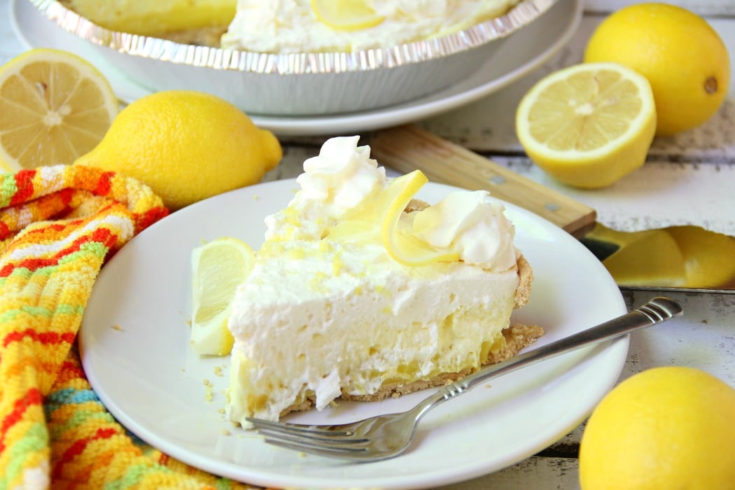 No Bake Lemon Pie - A fluffy and delicious 5-ingredient no-bake lemon pudding pie, perfect for celebrations and parties!