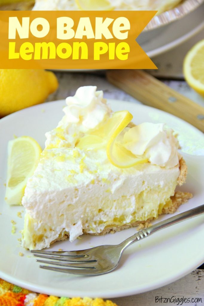 No Bake Lemon Pie - A fluffy and delicious 5-ingredient no-bake lemon pudding pie, perfect for celebrations and parties!