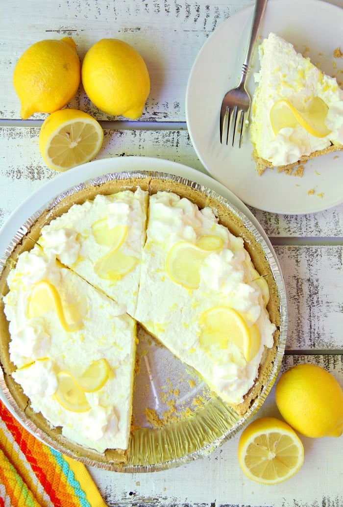 No Bake Lemon Pie - A fluffy and delicious 5-ingredient no-bake lemon pudding pie, perfect for celebrations and parties!