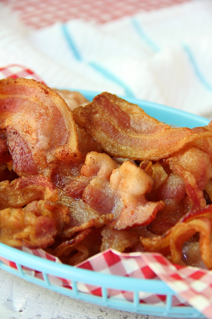 Air Fryer Bacon - Using an air fryer makes the most perfect, crispy bacon. And it's SO easy!!