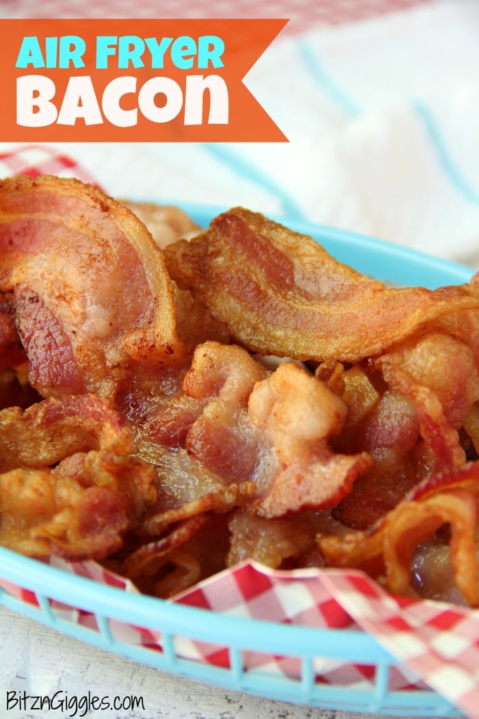 Air Fryer Bacon - Using an air fryer makes the most perfect, crispy bacon. And it's SO easy!!